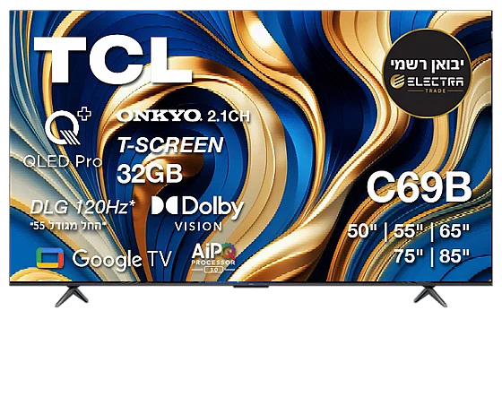 �������� ���� TCL 50" 50C69B UHD Google TV 4K QLED 